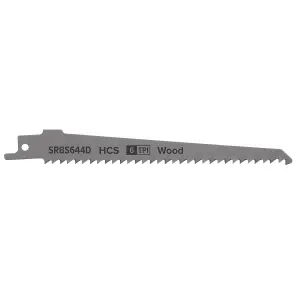 Sealey 150mm 6 TPI Clean Wood Reciprocating Saw Blade Pack of 5 Pieces SRBS644D