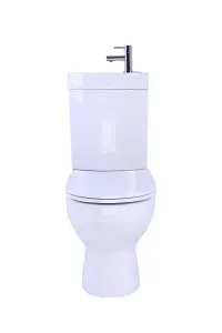 GoodHome Cavally White Close-coupled Toilet, basin & tap pack (W)885mm (H)381mm