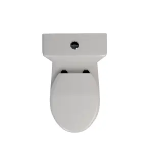 Thasos White Close-coupled Round Toilet set with Soft close seat & Close coupled cistern