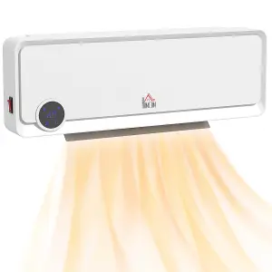 HOMCOM 1000W/2000W Wall Downflow Heater 10-49 centigradeTemperature w/ Timer Remote