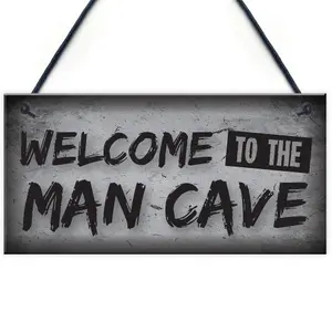 Red Ocean Welcome Man Cave Plaque Funny Sign Fathers Day Gift Games Room Boys Bedroom Birthday Gift