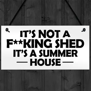 Funny Summerhouse Sign Joke Shed Sign Hanging Wall Door Plaque Home Sign Mum Dad Nan Grandad Gift