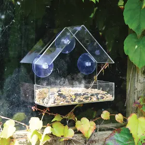 Window Bird Feeder with Seed Tray