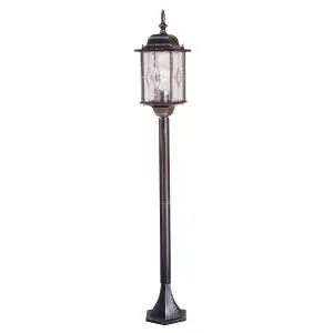 Elstead Wexford 1 Light Outdoor Bollard Lantern Black Silver IP43, E27