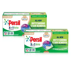 Persil 3-in-1 Washing Capsules Powerful Clean First time Bio 32 Washes, 2 Pack