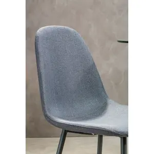 Interiors by Premier Dining Chair with Grey Powder Legs, Easy to Clean Velvet Accent Chair, High-Back Comfy Armchair