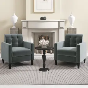 COSTWAY Modern Velvet Accent Sofa Chair Tufted Back Single Side Chair