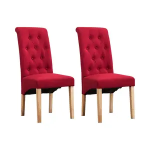 Anya Upholstered Dining Chair (Set of 2) Red