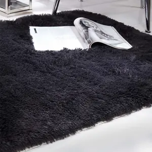 Fluffy Rug Anti-Slip Plain Shaggy Floor Mat