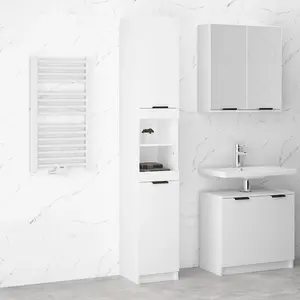 Berkfield Bathroom Cabinet White 32x34x188.5 cm Engineered Wood