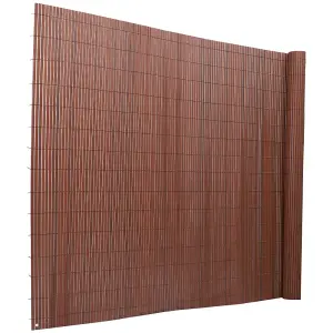 Brown PVC Privacy Fence Sun Blocked Screen Panel Blindfold for Balcony 2 x 3 M