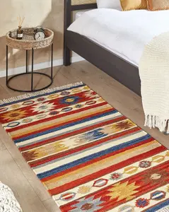 Wool Kilim Area Rug 80 x 150 cm Multicolour JRARAT