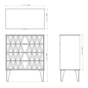 Diamond Ready assembled Matt white 4 Drawer Chest of drawers (H)885mm (W)765mm (D)415mm