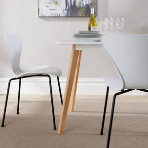 Home Source Fleur Table and 4 White Penny Chairs