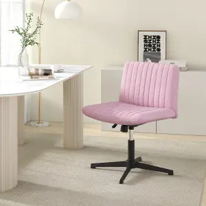 COSTWAY Criss Cross Legged Chair Home Office Chair w/ Wide Padded Seat