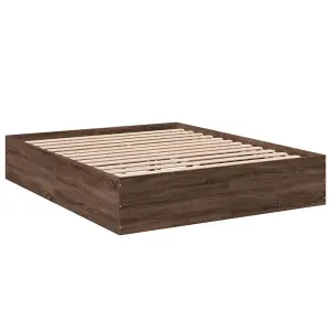 Berkfield Bed Frame without Mattress Brown Oak 150x200 cm King Size