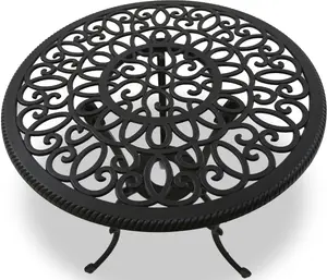 Centurion Supports BANGUI Garden and Patio Cast Aluminium Bistro Table Black