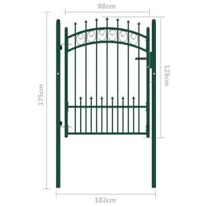 Berkfield Fence Gate with Spikes Steel 100x125 cm Green