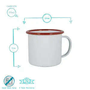 Argon Tableware - White Enamel Espresso Cups - 130ml - 4 Colours