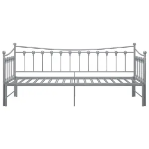 Berkfield Pull-out Sofa Bed Frame Grey Metal 90x200 cm