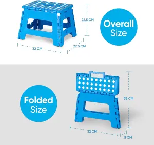 Folding Lightweight Step Stool Heavy Duty Portable Plastic Non Slip Multipurpose