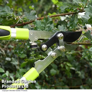 Garden Gear Telescopic Bypass Lopper Effortless 4.5cm Carbon Steel Cutting Blades Extended Reach up to 93cm