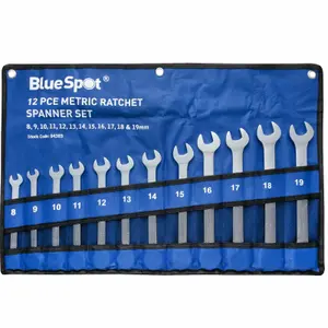 BlueSpot 12pc Combination Ratchet Spanner Set Ratcheting Ring Head 8mm - 19mm