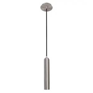 Luminosa Modern Hanging Pendant Chrome 1 Light  with Satin Nickel Shade, GU10