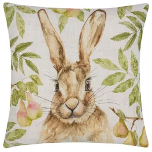 Evans Lichfield Grove Hare Printed Feather Rich Cushion