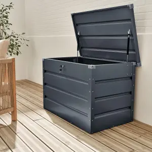 sweeek. Metal garden box 600L Dallas Anthracite 99x61x62 cm