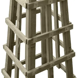 Large Wooden Garden Obelisk Pyramid Plant Support Climbing Frame Trellis (H.1828 x W.390 x L.350)