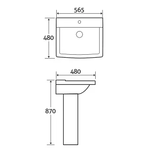 Vesper White Close Coupled Toilet & Full Pedestal Basin Set