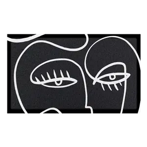 Black Eyelash Indoor & Outdoor Doormat - 70x40cm