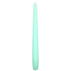 Tapered Dinner Candles, Pack of 10, Unscented, Long Burning Time, 24 cm / 19.45" (Fresh Mint, Matt)