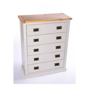 Loreo 5 Drawer Chest of Drawers Bras Drop Handle