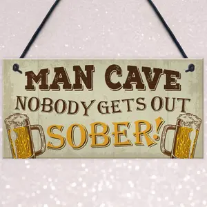 Red Ocean Man Cave Sign Garden Shed Bar Pub Hanging Plaque Friendship Gift For Dad