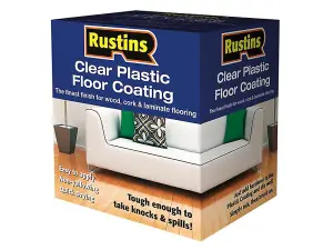 Rustins 4 Litre Clear Plastic Floor Coating Kit - Durable & Glossy Finish