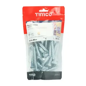 TIMCO Coach Screws Hex Head Silver  - 12.0 x 80