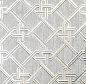 Arthouse Gianni Foil Silver Wallpaper