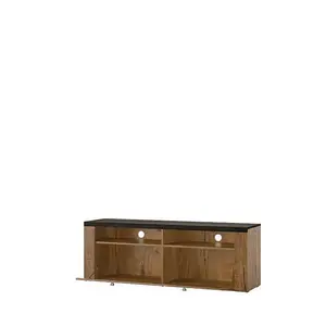 Chic Larona 41 TV Cabinet 1400mm Oak Satin & Touchwood - Sleek Entertainment Solution H490mm D370mm