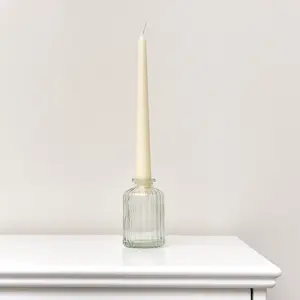 Melody Maison Clear Ribbed Glass Bottle Vase - 10cm