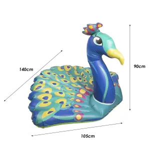 Inflatable Pool Float Peacock Lounger Novelty Swimming Lilo