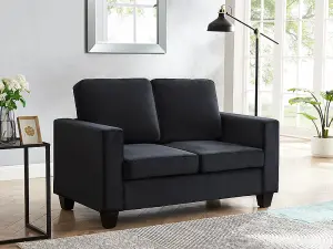 Dakota 2 Seater Black Velvet Fabric Sofa