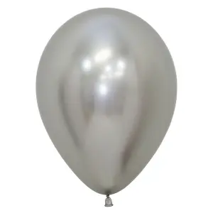 Amscan Sempertex Reflex Latex Balloons (Pack of 50) Silver (12in)