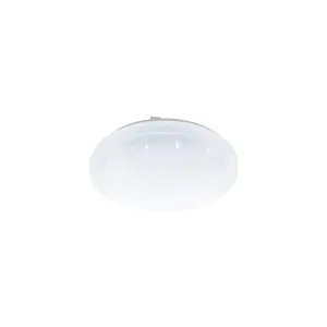 Wall Flush Ceiling Light White Shade White Plastic With Crystal Effect LED 12W