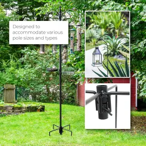 DIVCHI Bird Pole Stabilizer 4 Prong Base For Pole Stand Birds Feeding Station Fixator Outdoor Pole Stabiliser