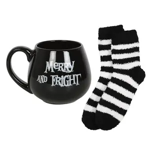 Festive Merry And Fright Mug And Socks Gift Set