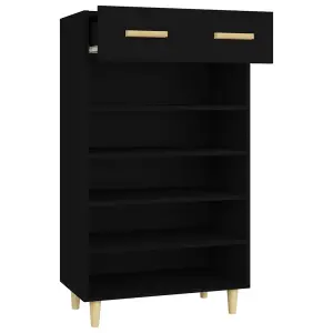 Shoe Cabinet Black 60x35x105 cm Engineered Wood