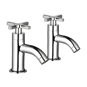 Mira Showers Revive Basin Pillar Taps Chrome Crosshead Handles - 1 Pair