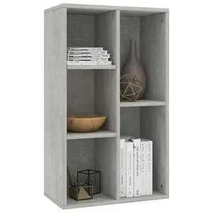 Berkfield Book Cabinet/Sideboard Concrete Grey 50x25x80 cm Engineered Wood